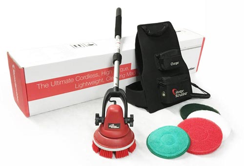 Emotor Compact 15 Lightweight Commercial Floor Scrubber Machine, Portable  Two Brushes Scrubber & Polisher, Powerful 100W Motor, Cordless Rechargeable